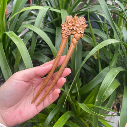 PF143 - Intricate Wooden Hair Sticks - Wholesale