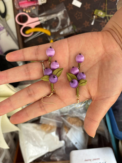 PF214 - Purple Grape Chanhua Earrings - Wholesale