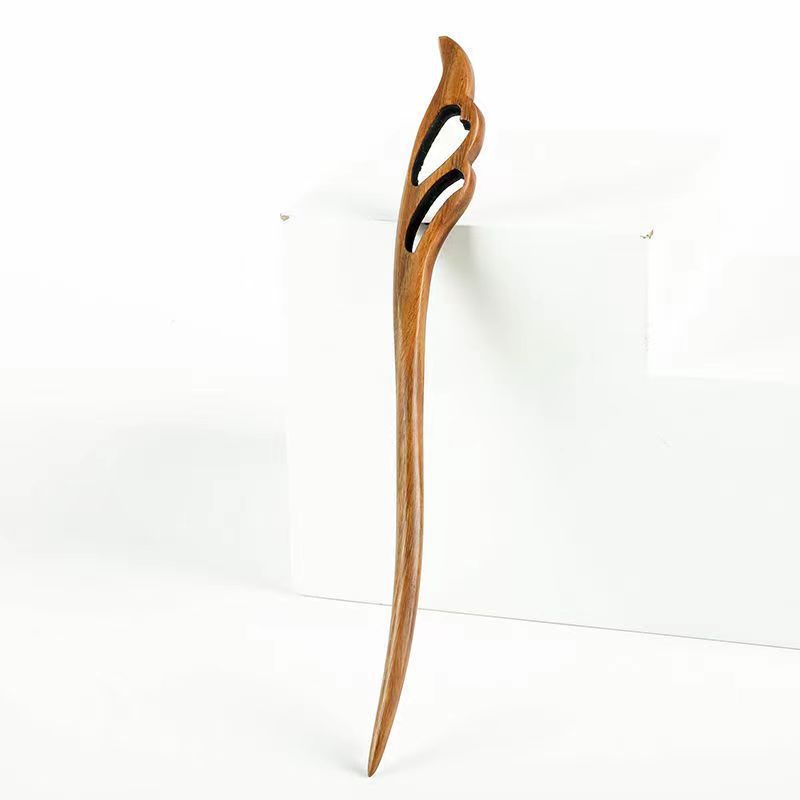PF097 - 18cm Green Sandalwood Hair Sticks - Wholesale
