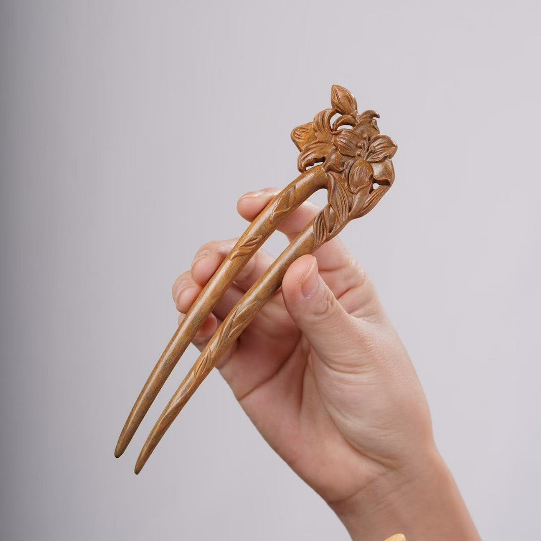 PF143 - Intricate Wooden Hair Sticks - Wholesale