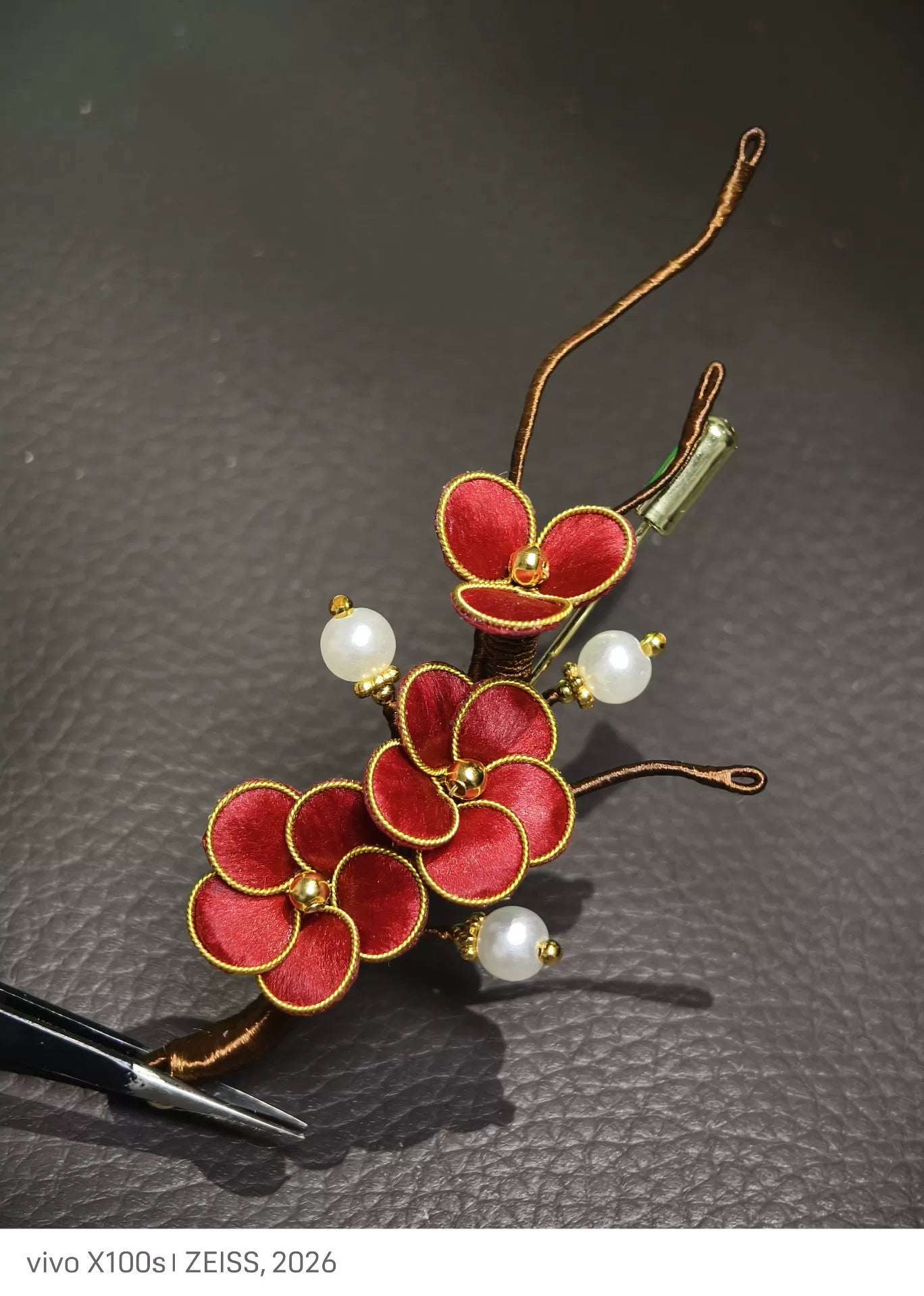 Handmade Ronghua Plum Blossom Brooch - Luxury Silk Floral Pin & Versatile Accessory