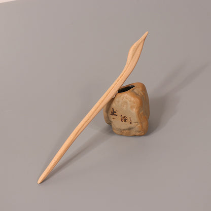 PF099 - 18cm Peach Wood Hair Sticks - Wholesale