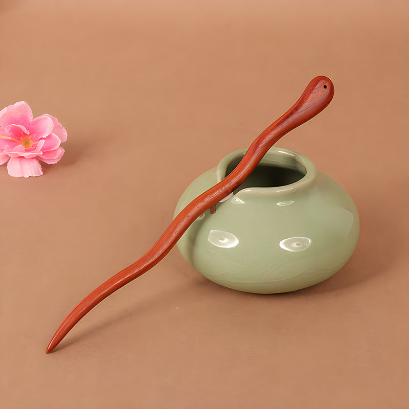 PF086 - 18cm African Padauk Hair Sticks - Wholesale