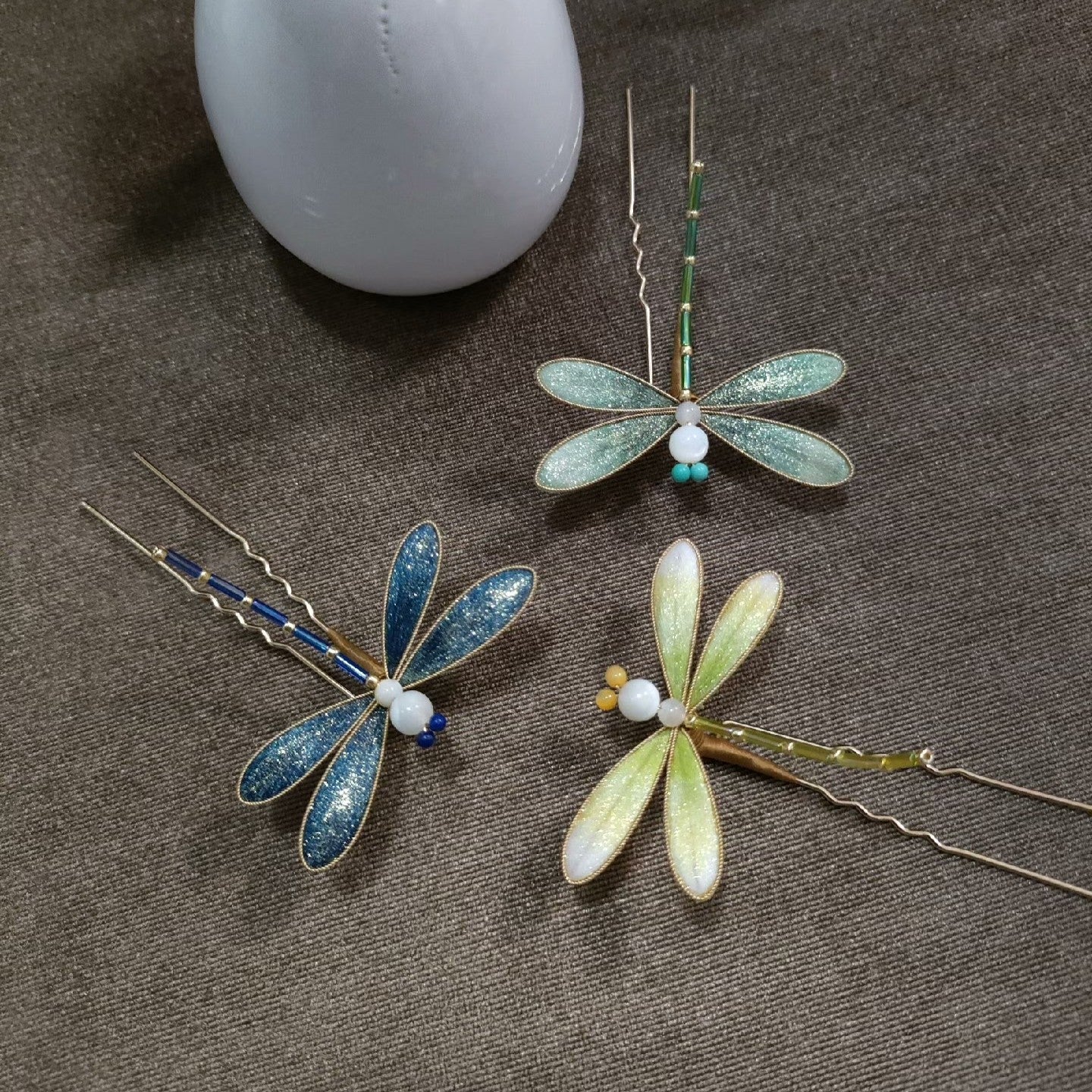 Handmade Ronghua Dragonfly Hairpin - Wedding, Daily & Banquet