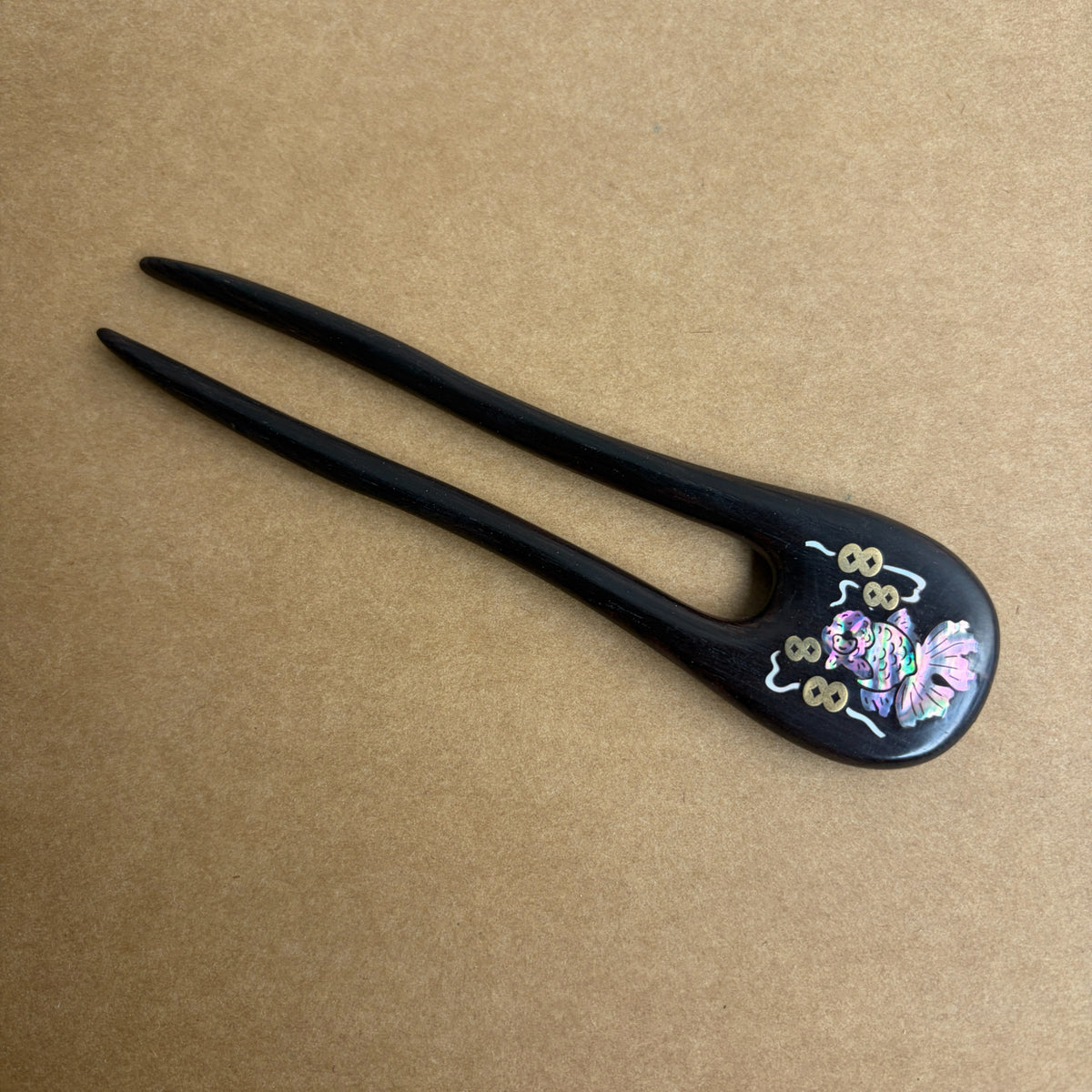 Handmade Mother-of-Pearl Inlay African Blackwood Hair Sticks | Natural Shell Inlay Hairpins