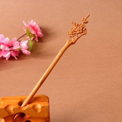 PF101 - 18cm Peach Wood Hair Sticks - Wholesale