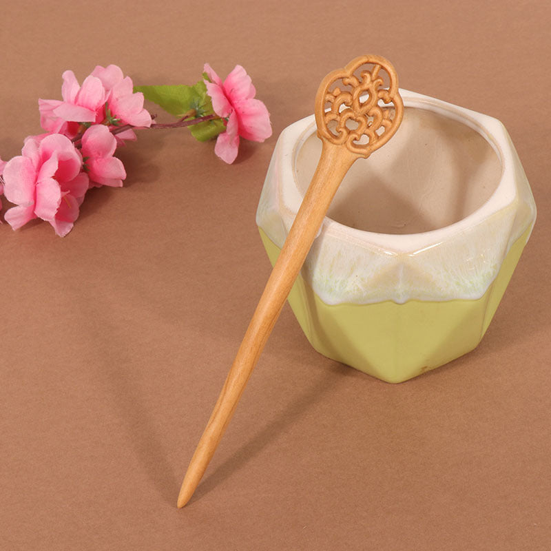 PF101 - 18cm Peach Wood Hair Sticks - Wholesale