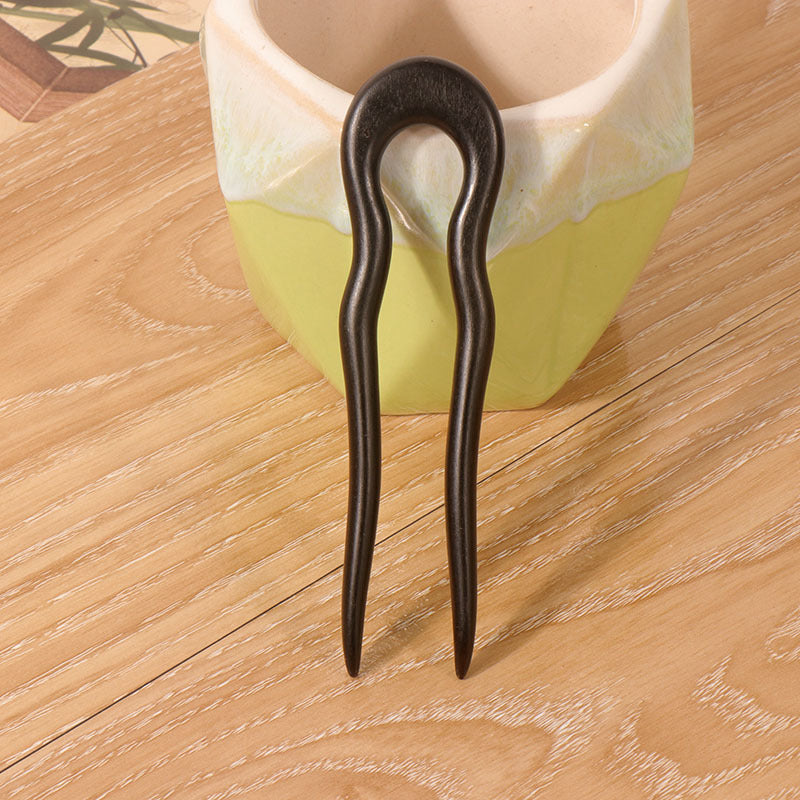 PF105 - U Shape African Blackwood Hair Sticks - Wholesale