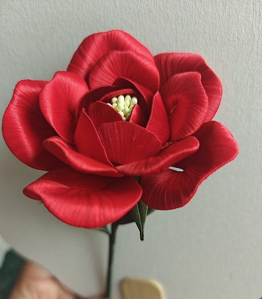Fiore a Mano Rosa Artigianale Avvolta in Filo - Ornamento Decorativo Artigianale Chanhua