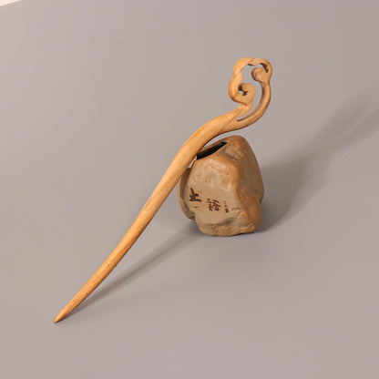 PF099 - 18cm Peach Wood Hair Sticks - Wholesale