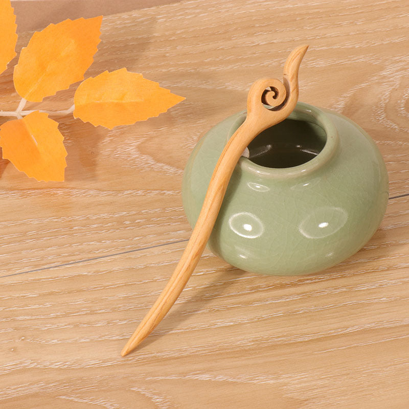 PF125 - 15cm Peach Wood Hair Sticks - Wholesale