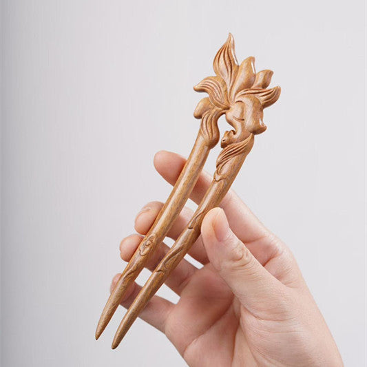 PF143 - Intricate Wooden Hair Sticks - Wholesale