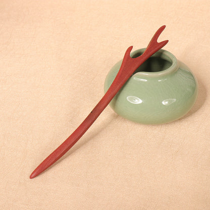 PF077 - 17cm Red Sandalwood Hair Sticks - Wholesale