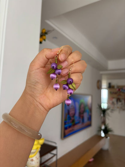 PF214 - Purple Grape Chanhua Earrings - Wholesale