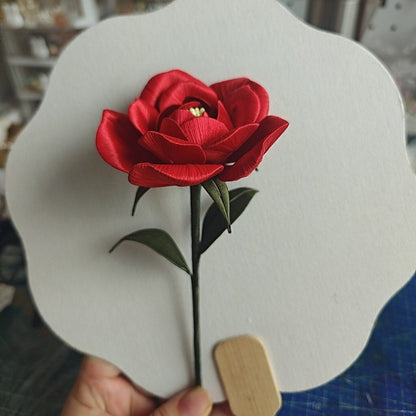 Fiore a Mano Rosa Artigianale Avvolta in Filo - Ornamento Decorativo Artigianale Chanhua