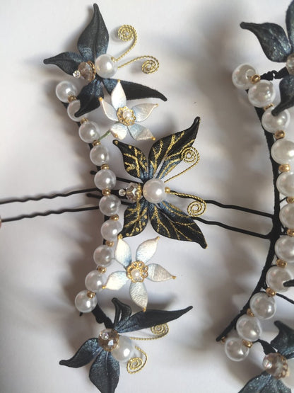 Handmade Thread-Wrapped Butterfly Hair Fork - Artisanal Chanhua Wedding Hairpin