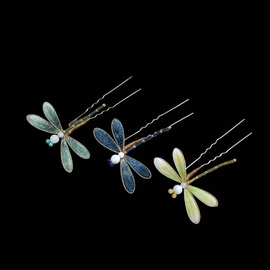 Handmade Ronghua Dragonfly Hairpin - Wedding, Daily & Banquet