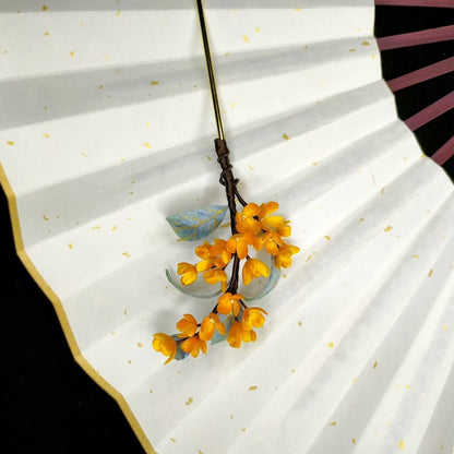 Handmade Osmanthus Ronghua Hairpin - Artisanal Silk Floral Hair Accessory
