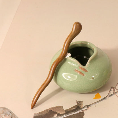PF098 - 13cm Green Sandalwood Hair Sticks - Wholesale