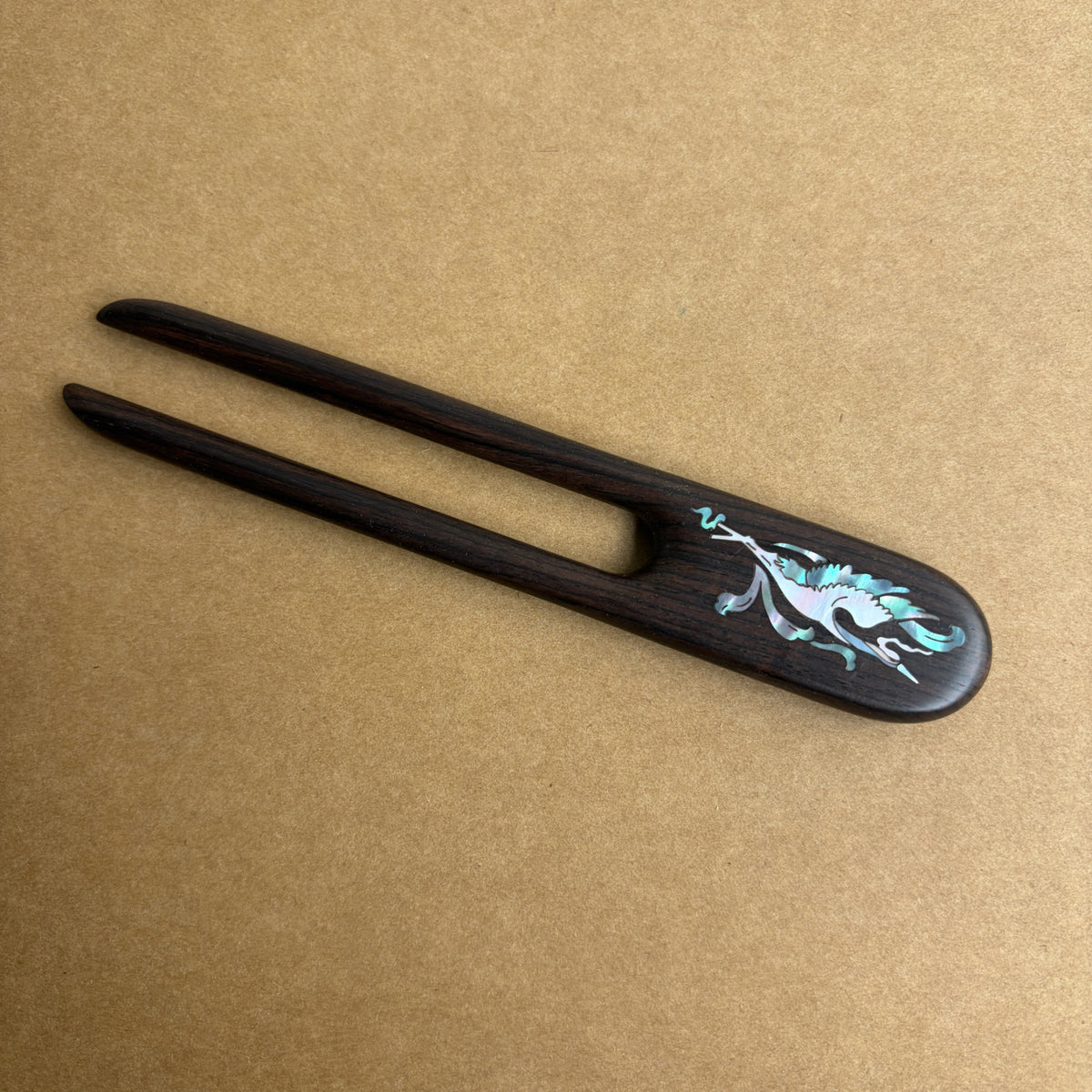Handmade Mother-of-Pearl Inlay African Blackwood Hair Sticks | Natural Shell Inlay Hairpins