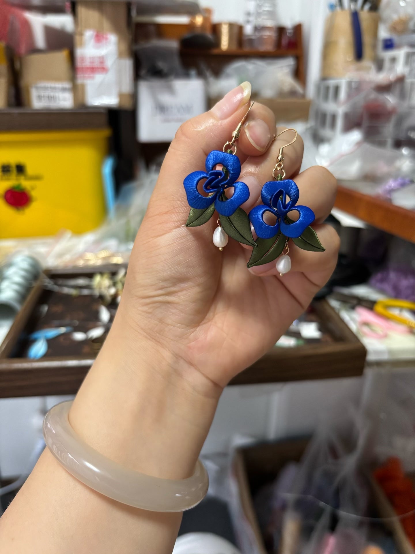 PF213 - Yellow Rose Chanhua Earrings - Wholesale