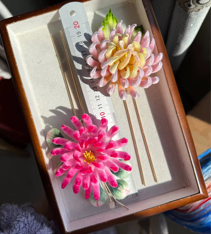 PF254 - Chrysanthemum Ronghua Hairpin/Brooch - Wholesale