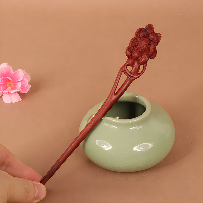 PF114 - 18cm African Padauk Hair Sticks - Wholesale