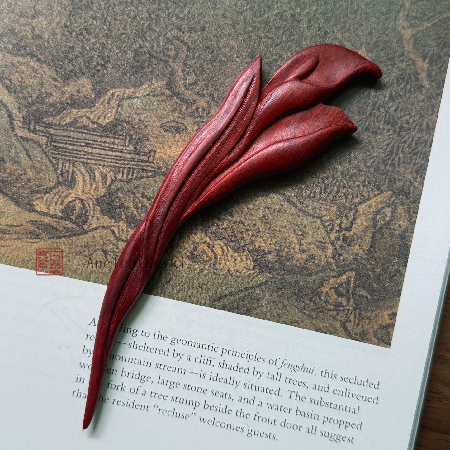 PF164 - 14.5cm African Padauk Hair Sticks - Wholesale