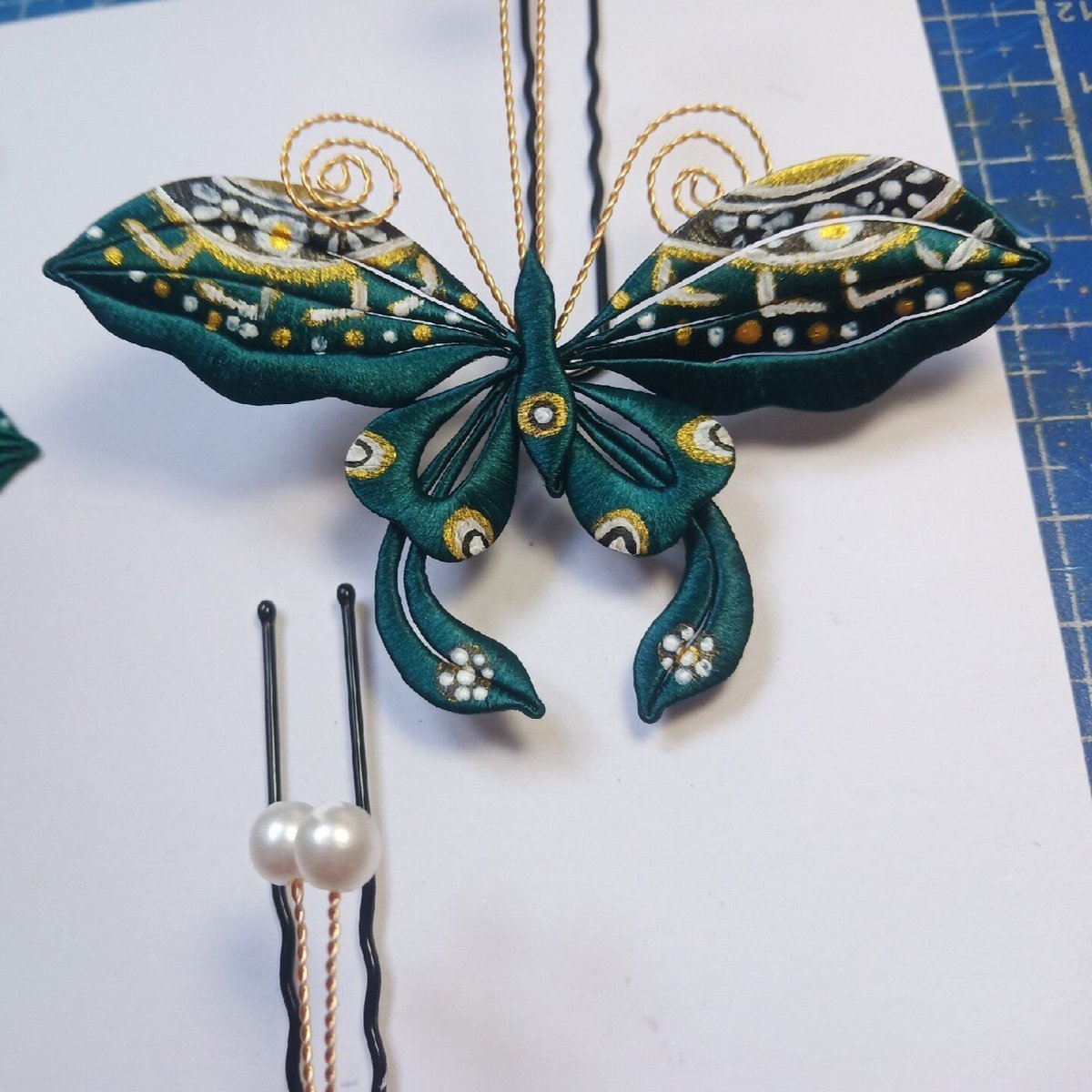 Handmade Thread-Wrapped Palace Style Hairpin - Artisanal Chanhua Butterfly & Floral Hair Accessory