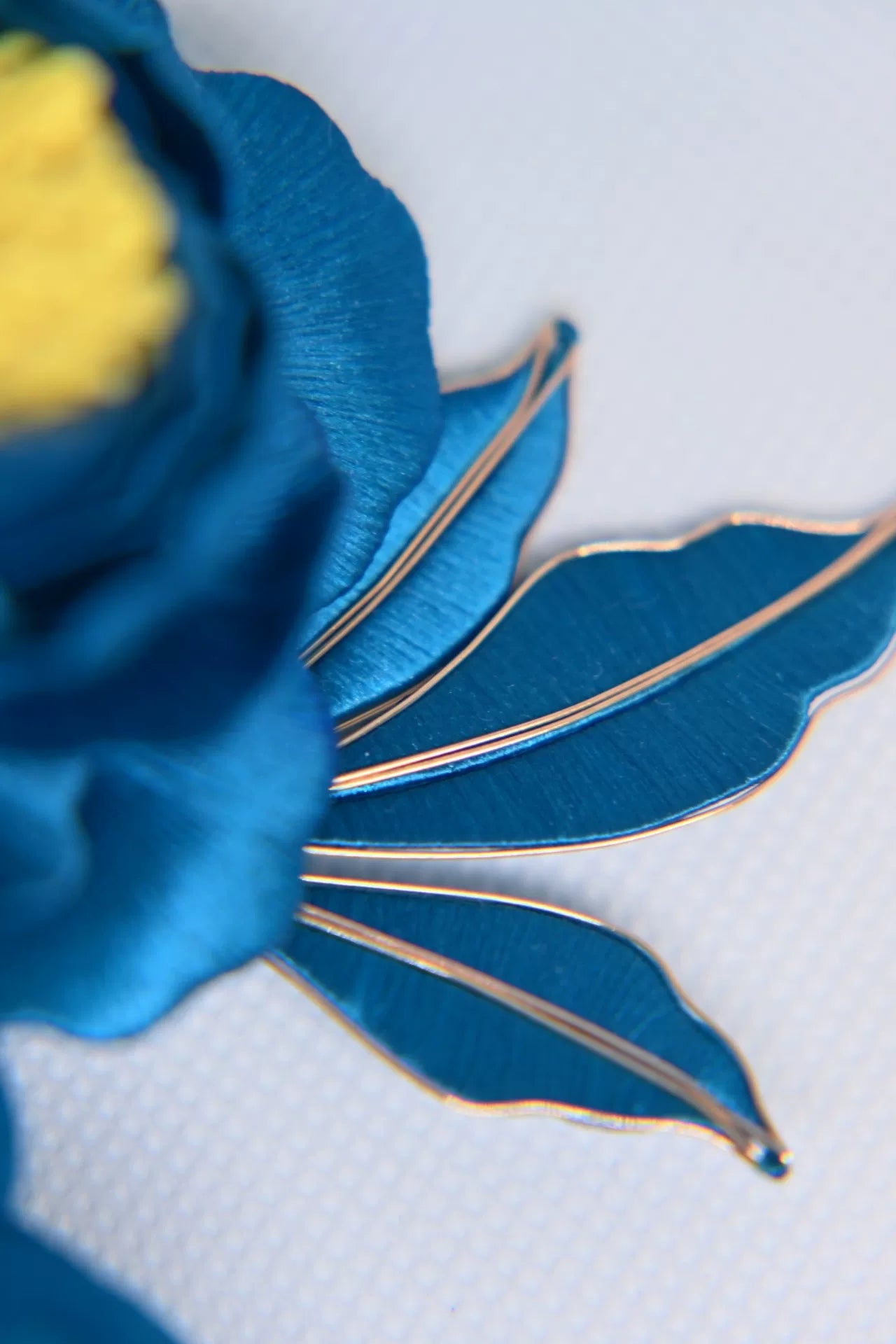 Blue September Peony Handmade Chanhua Hairpin with tassel-4