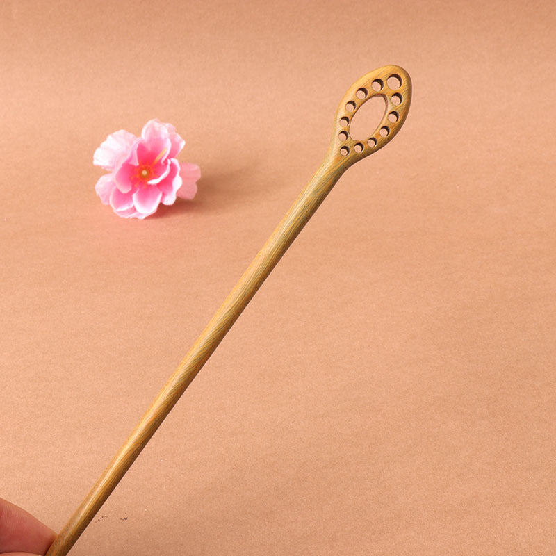PF097 - 18cm Green Sandalwood Hair Sticks - Wholesale