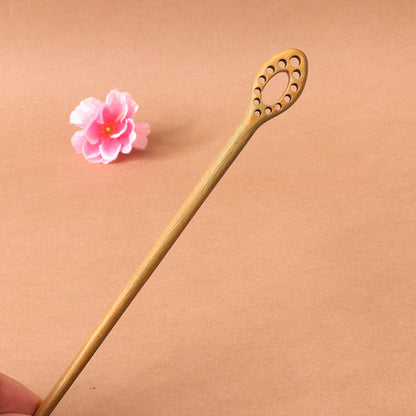 PF097 - 18cm Green Sandalwood Hair Sticks - Wholesale