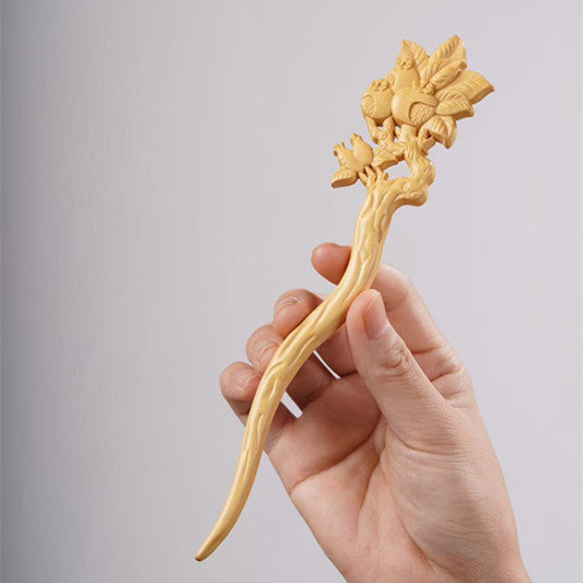 PF143 - Intricate Wooden Hair Sticks - Wholesale