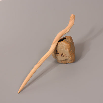PF099 - 18cm Peach Wood Hair Sticks - Wholesale
