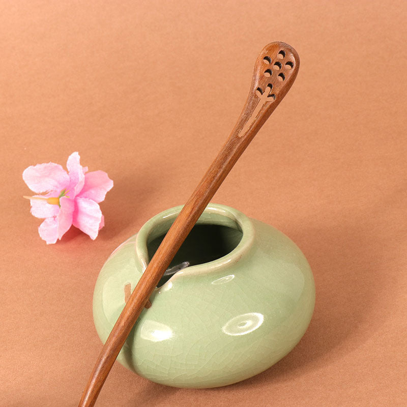 PF097 - 18cm Green Sandalwood Hair Sticks - Wholesale