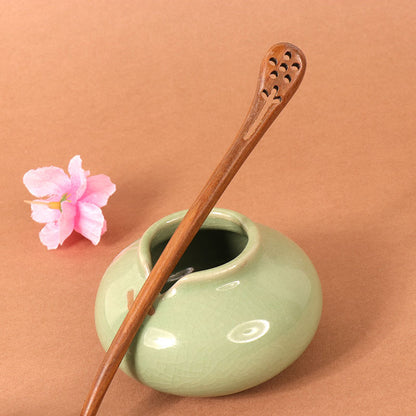 PF097 - 18cm Green Sandalwood Hair Sticks - Wholesale