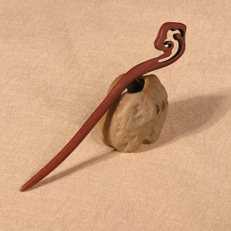 PF077 - 17cm Red Sandalwood Hair Sticks - Wholesale