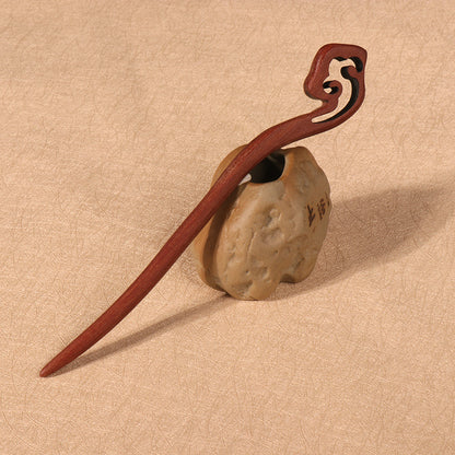 PF077 - 17cm Red Sandalwood Hair Sticks - Wholesale