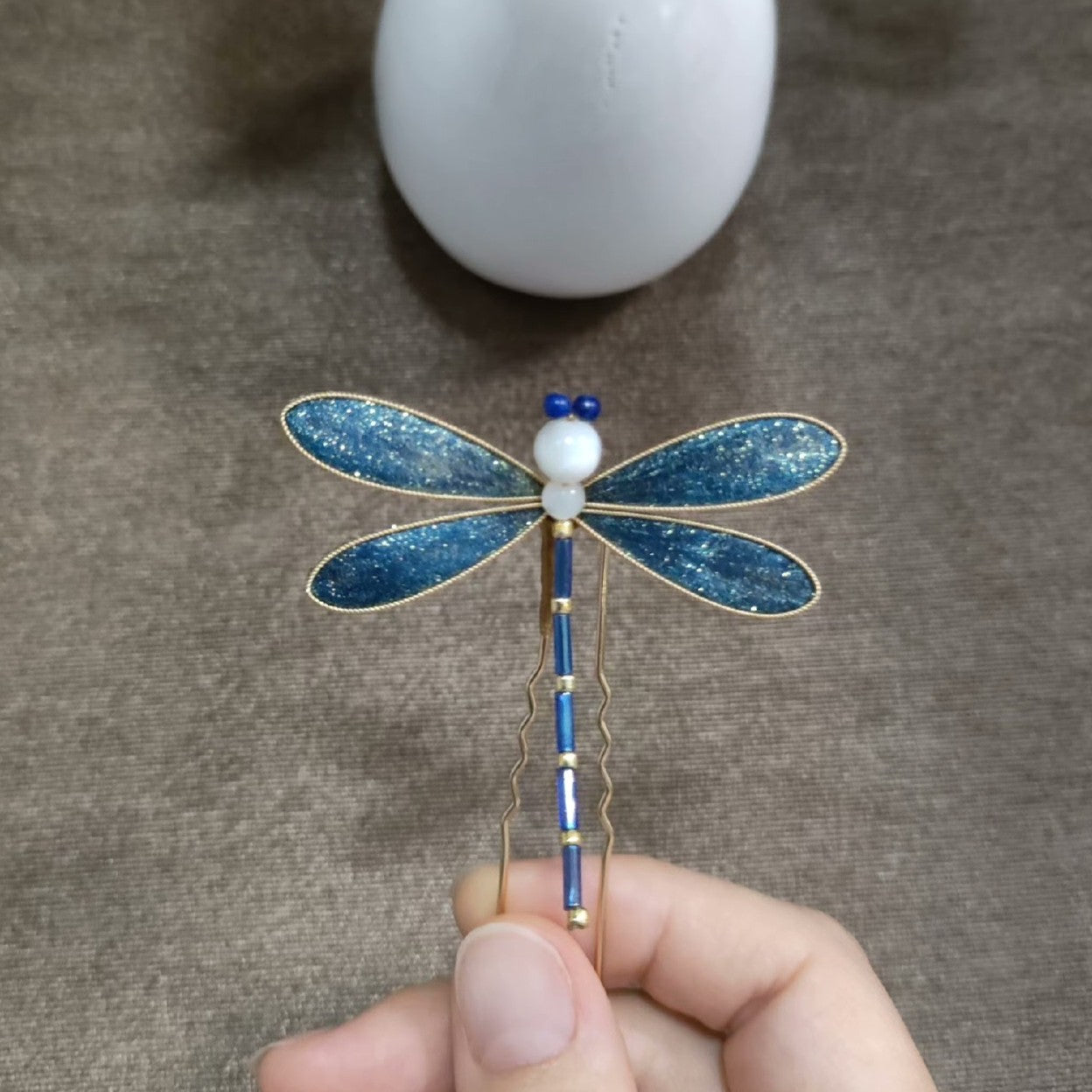 Handmade Ronghua Dragonfly Hairpin - Wedding, Daily & Banquet