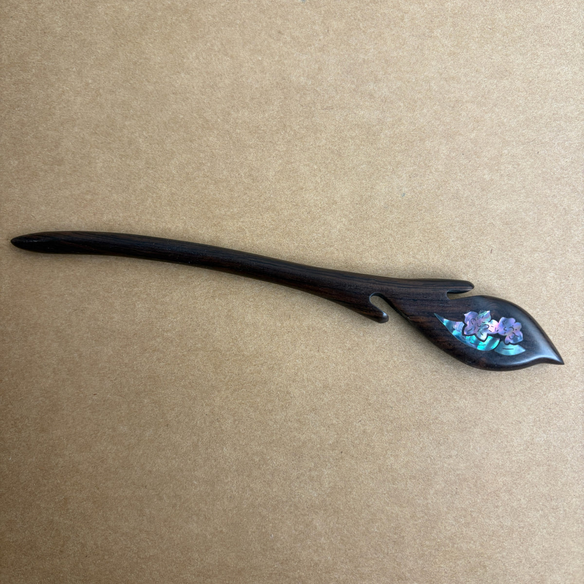 Handmade Mother-of-Pearl Inlay African Blackwood Hair Sticks | Natural Shell Inlay Hairpins