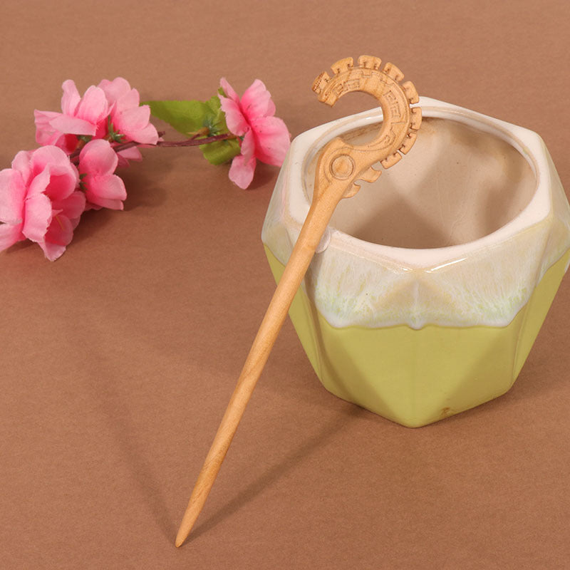 PF101 - 18cm Peach Wood Hair Sticks - Wholesale