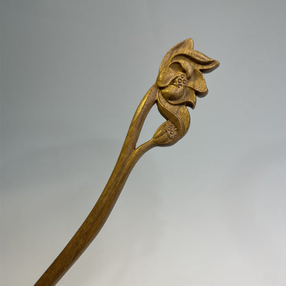 PF145 - 20cm Green Sandalwood Hair Sticks - Wholesale