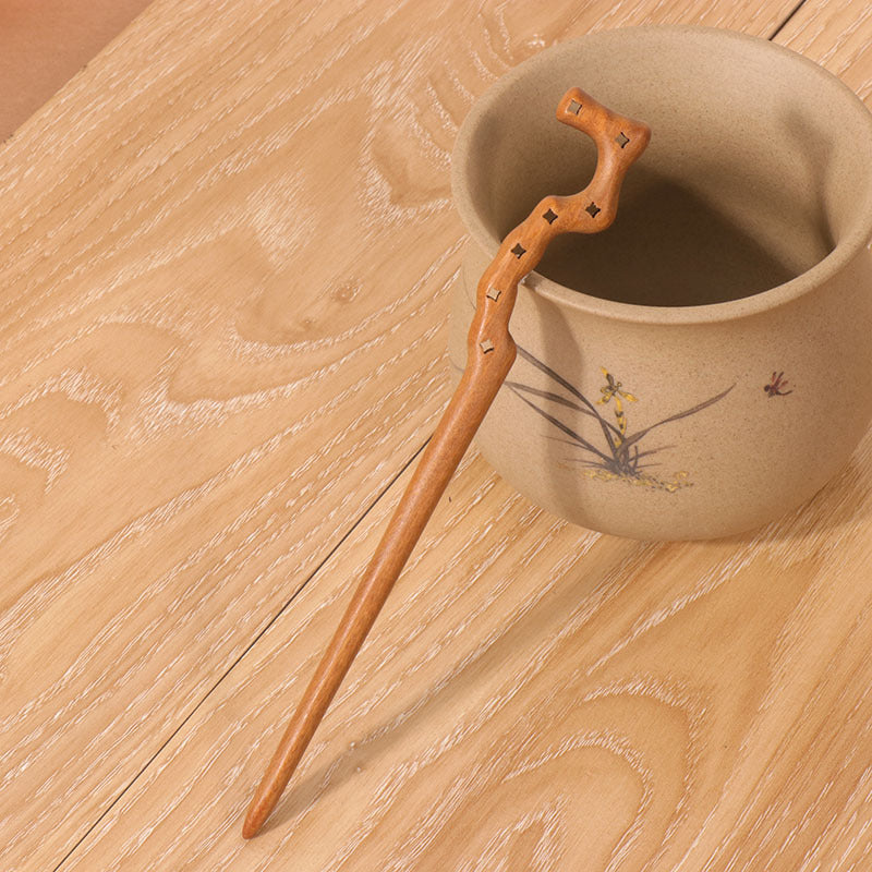 PF095 - Bâtons à cheveux en bois de santal vert 18cm - Vente en gros