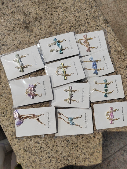 PF232 - Bow and Flower Series Chanhua Earrings - Wholesale