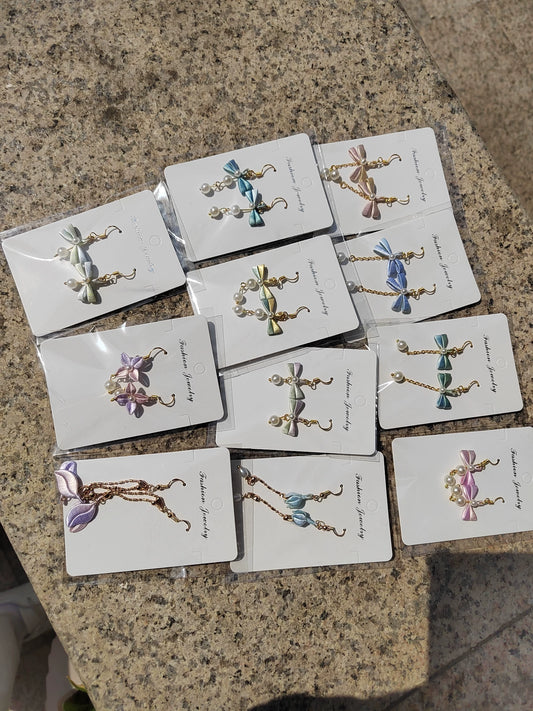 PF232 - Bow and Flower Series Chanhua Earrings - Wholesale