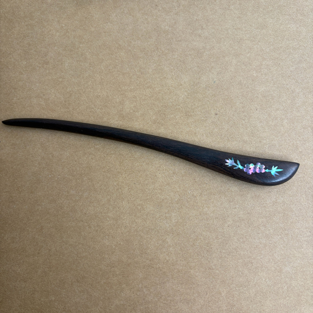 Handmade Mother-of-Pearl Inlay African Blackwood Hair Sticks | Natural Shell Inlay Hairpins