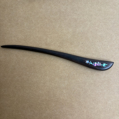 Handmade Mother-of-Pearl Inlay African Blackwood Hair Sticks | Natural Shell Inlay Hairpins