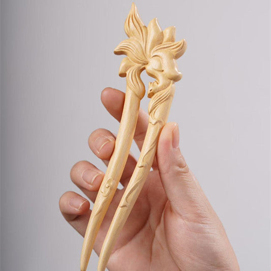 PF143 - Intricate Wooden Hair Sticks - Wholesale
