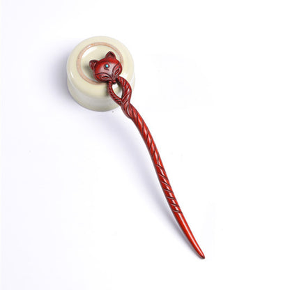 PF156 - 20cm Fox Wooden Hair Sticks - Wholesale