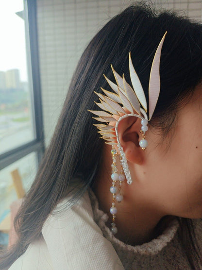Black Wings Bespoke Earrings - Silk Earrings(Chanhua)